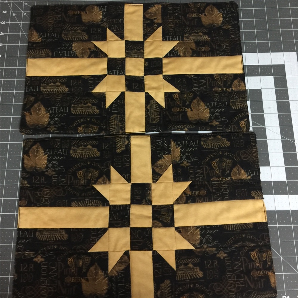 Handmade set of 2 quilted placemats